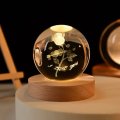 Miniatura Kula Kryształowa 3D – Astronauta, Planety i Układ Słoneczny z Podświetleniem LED