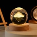 Miniatura Kula Kryształowa 3D – Astronauta, Planety i Układ Słoneczny z Podświetleniem LED